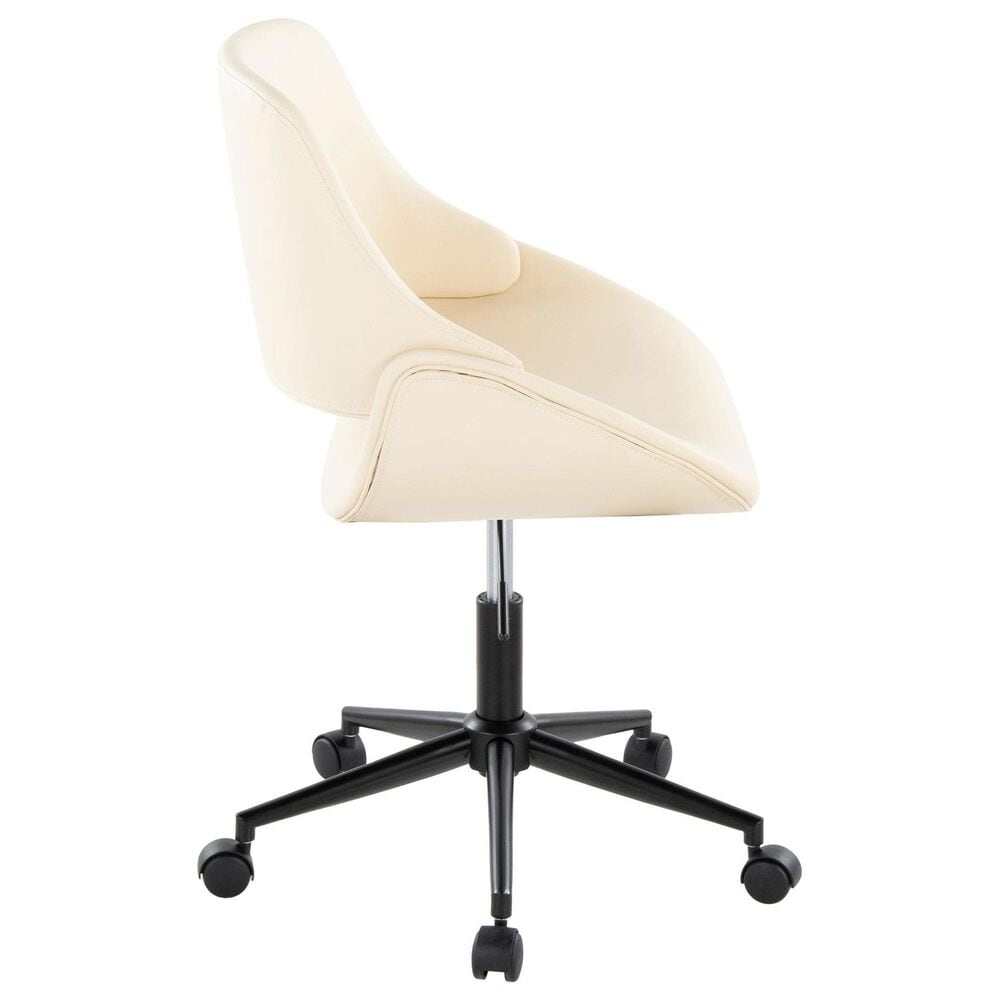 Lumisource Fabrico Office Chair with Cream Cushion in Black, , large