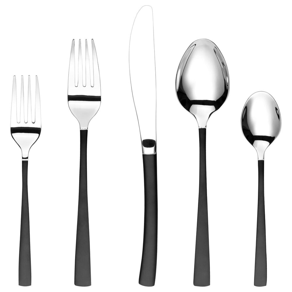 Gifts Plus 20-Piece Flatware Set in Stainless Steel and Matte Black, , large