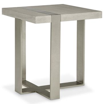 Bernhardt Tempo Side Table in Larza and Satin Nickel, , large