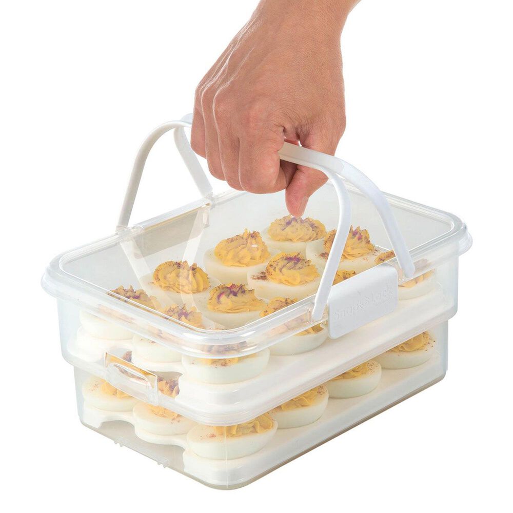 Progressive SnapLock Collapsible Deviled Egg Carrier for 24 Eggs in Clear, , large