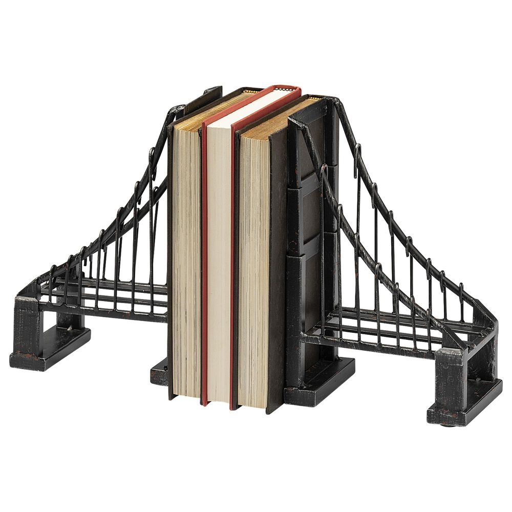 Mercana Suspension Bridge Decorative Bookend in Brown (Set of 2), , large