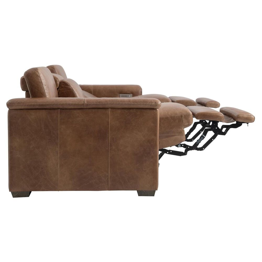 Bernhardt Lioni Power Reclining Sofa with Power Headrest in Brown, , large
