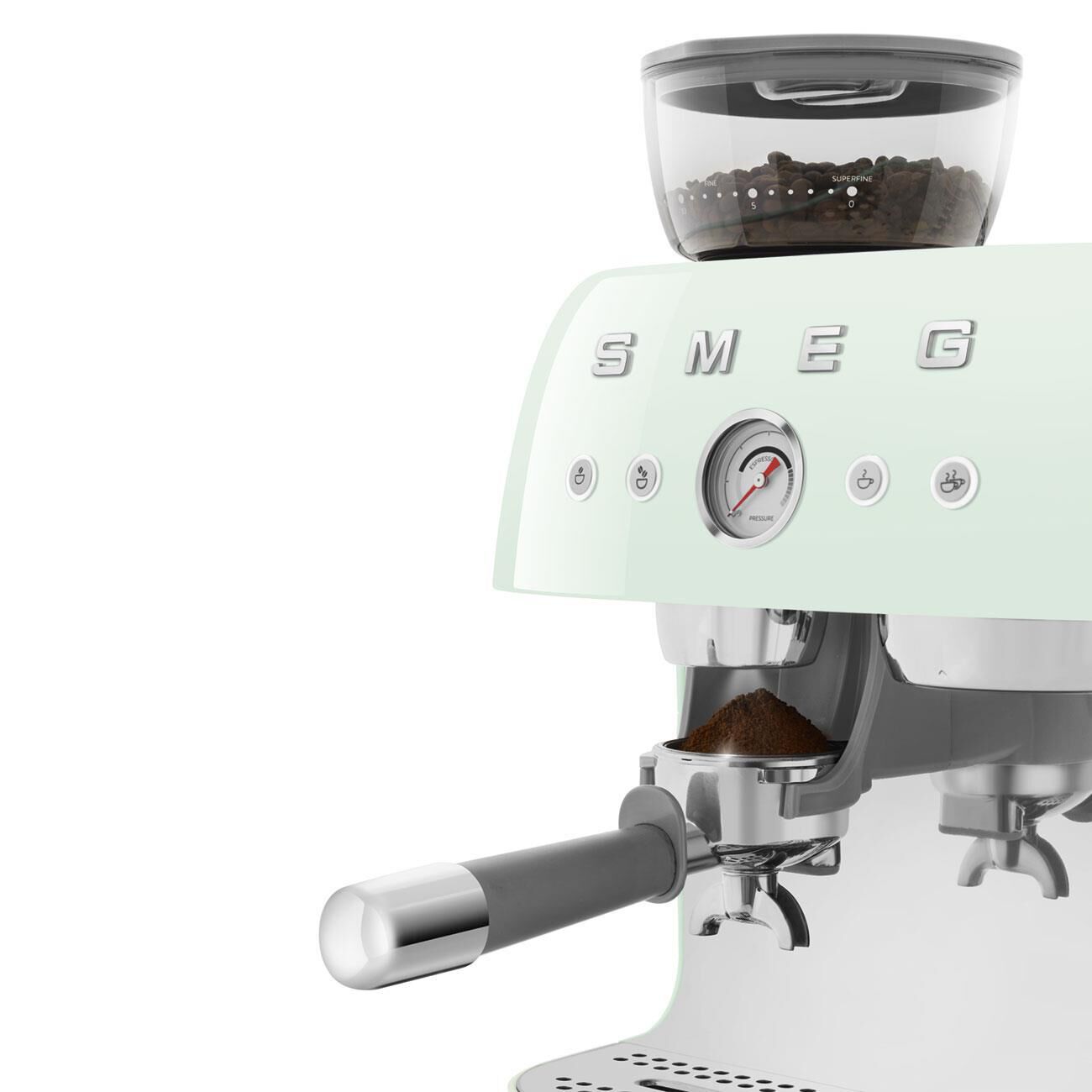 Smeg Smeg Espresso Coffee Machine with Grinder, Pastel Green