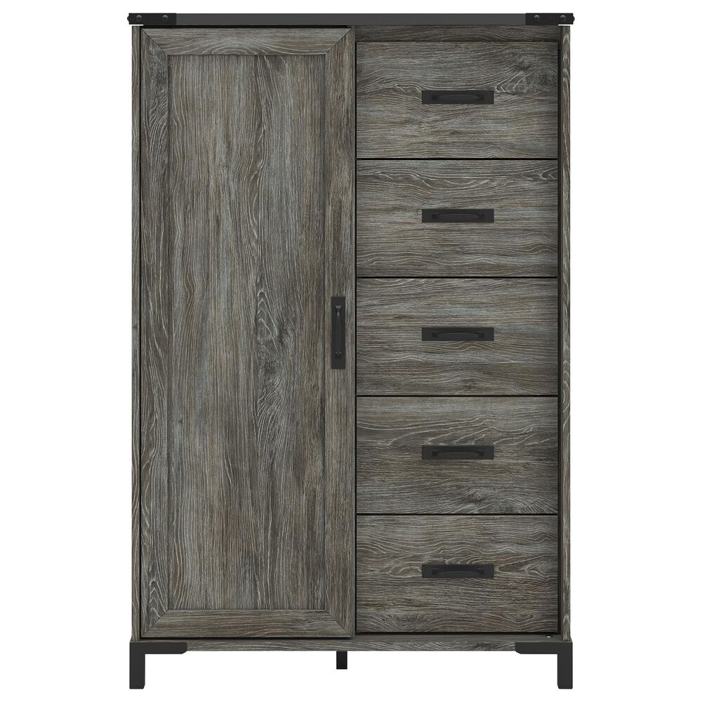 Ashley Frandern 5-Drawer Dressing Chest in Rustic Warm Gray, , large