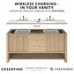 James Martin Vanities Lucian 48" Single Bathroom Vanity in Pebble Oak with 3 cm Victorian Silver Quartz Top, Rectangular Sink and FreePower Wireless Charger, , large