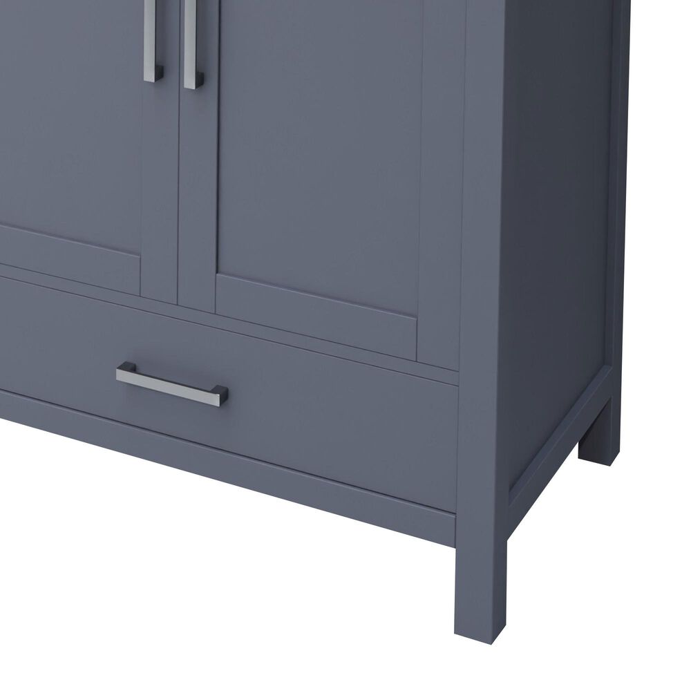 Lexora Home Jacques 72" Double Bathroom Vanity in Dark Grey with 2 cm White Quartz Top and Rectangular Sinks, , large