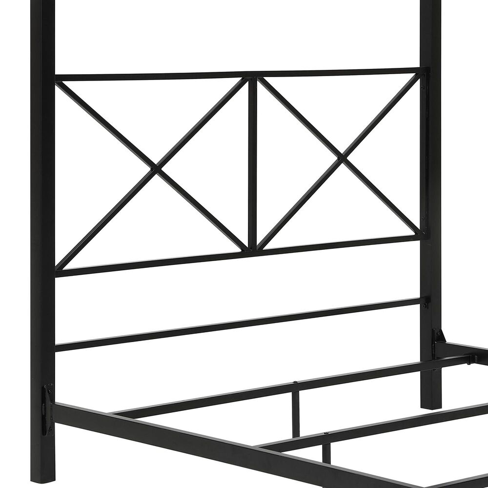 Furniture of America Rosadale Full X-Cross Canopy Bed in Black, , large