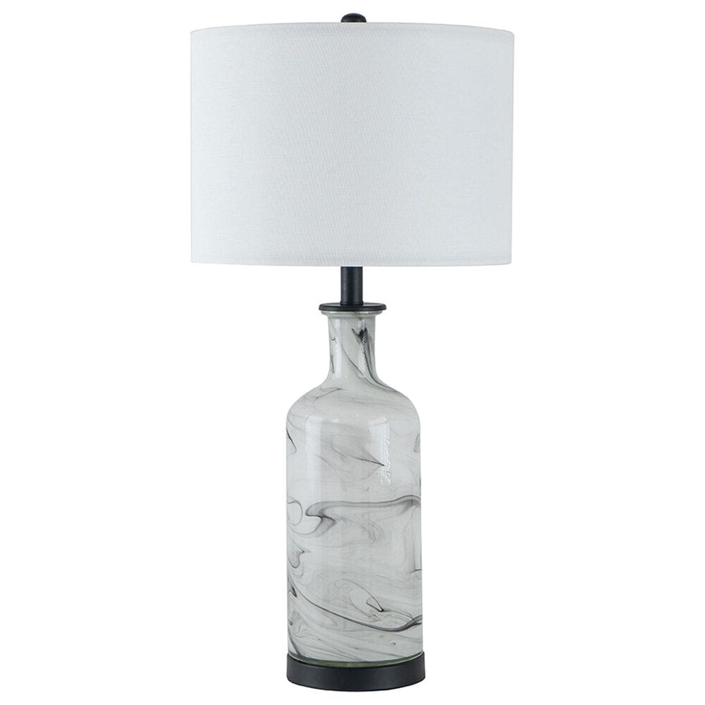 A&B Home Sarris Swirl Table Lamp in Gray and White, , large
