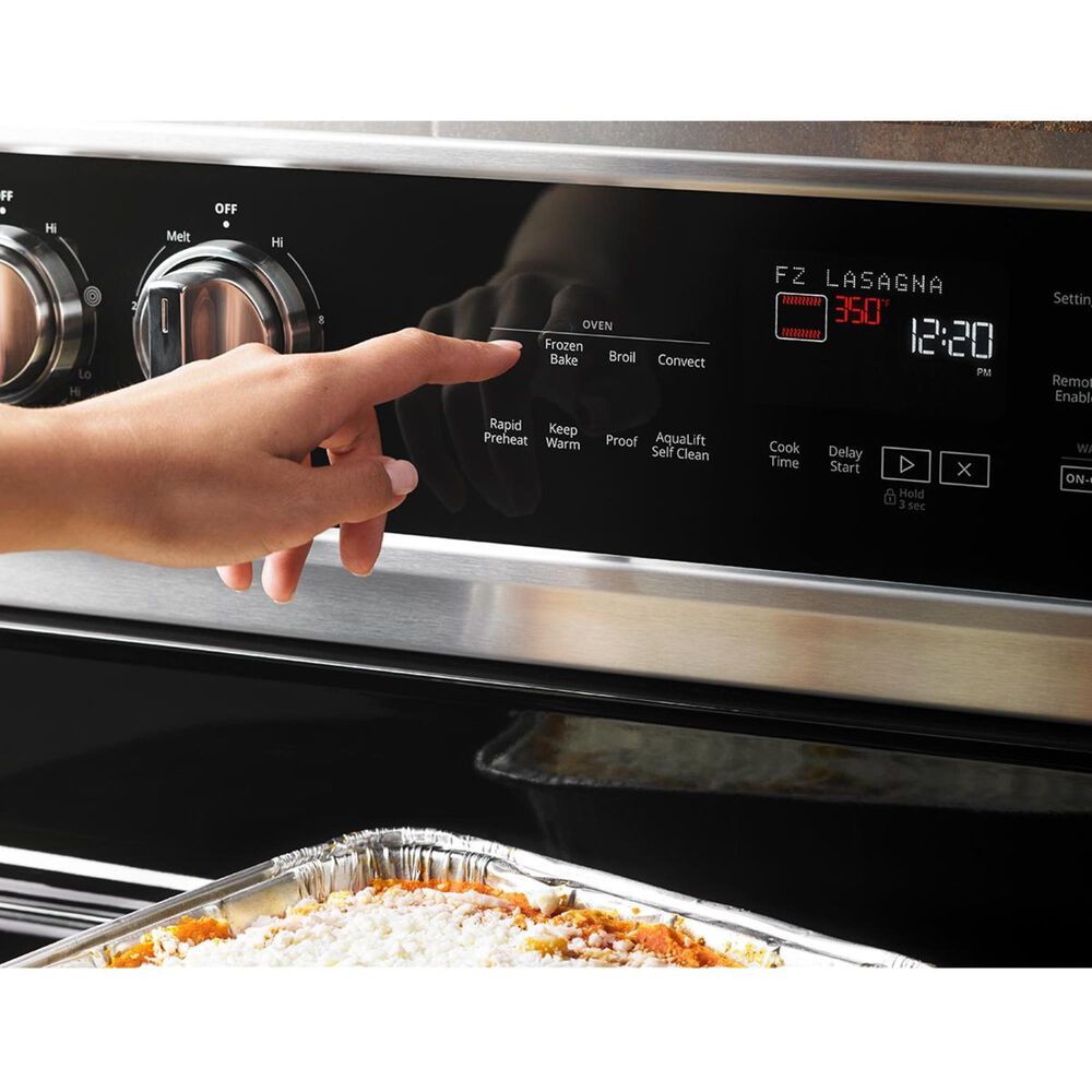 Whirlpool 30" Free-Standing Electric Range with Convection in Fingerprint  Stainless | Nebraska Furniture Mart