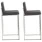 Lumisource Fuji High Back Barstool with Charcoal Fabric in Stainless Steel (Set of 2), , large