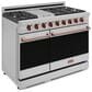 THOR KITCHEN Gordon Ramsay 6.8 Cu. Ft. 48" Professional Liquid Propane Range with Rose Gold Handle Kit in Stainless Steel, , large