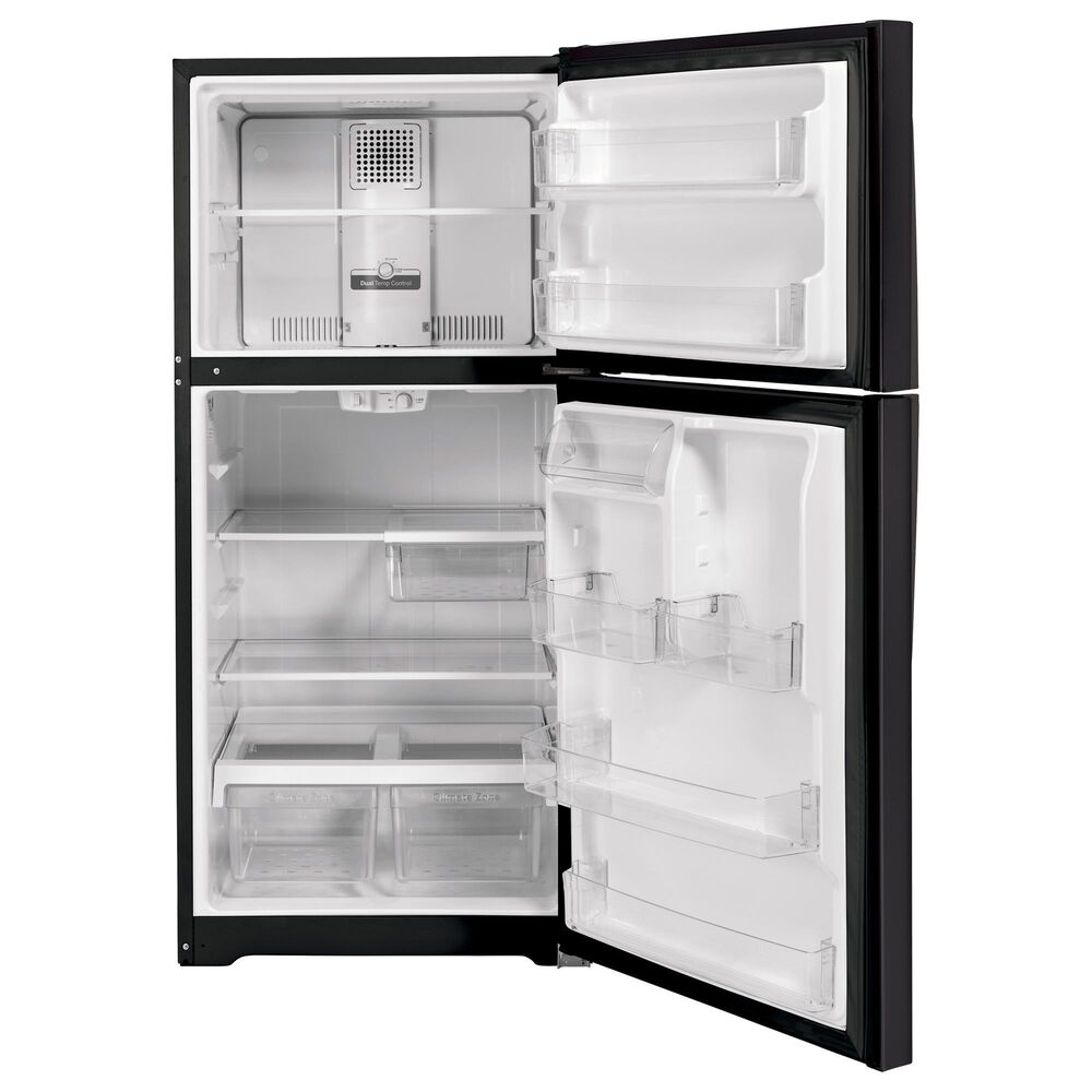 GE Appliances 21.9 Cu. Ft. Top-Freezer Refrigerator in Fingerprint Resistant Black Slate, , large