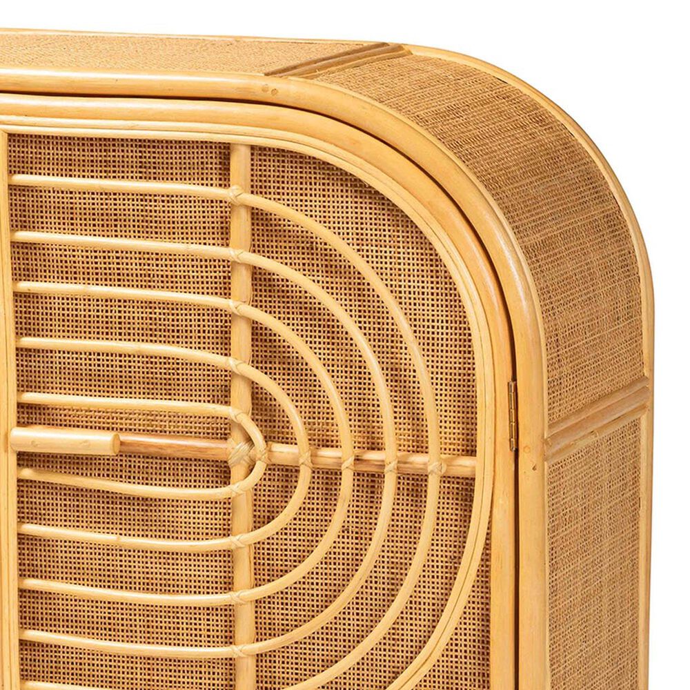 Baxton Studio Ovalet 2-Door Rattan Sideboard in Natural Brown, , large