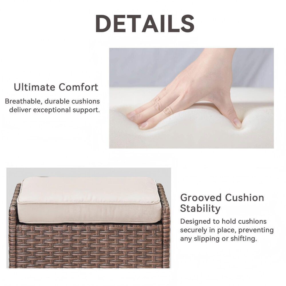 Sunwell Garden 8-Piece Patio Chat Set with Side Table in Beige, , large