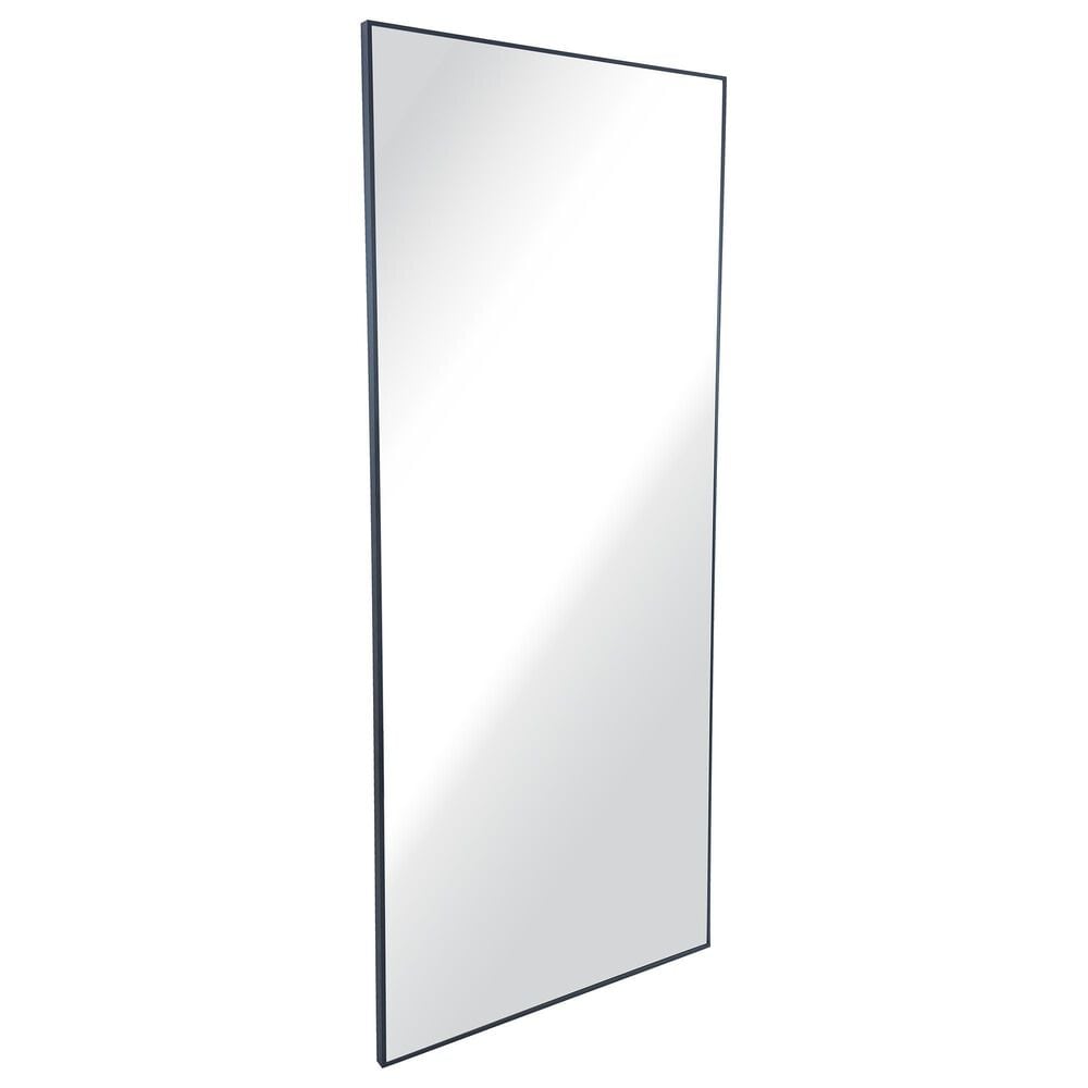 Garber Collection 60&quot; Metal Modern Wall Mirror in Black, , large