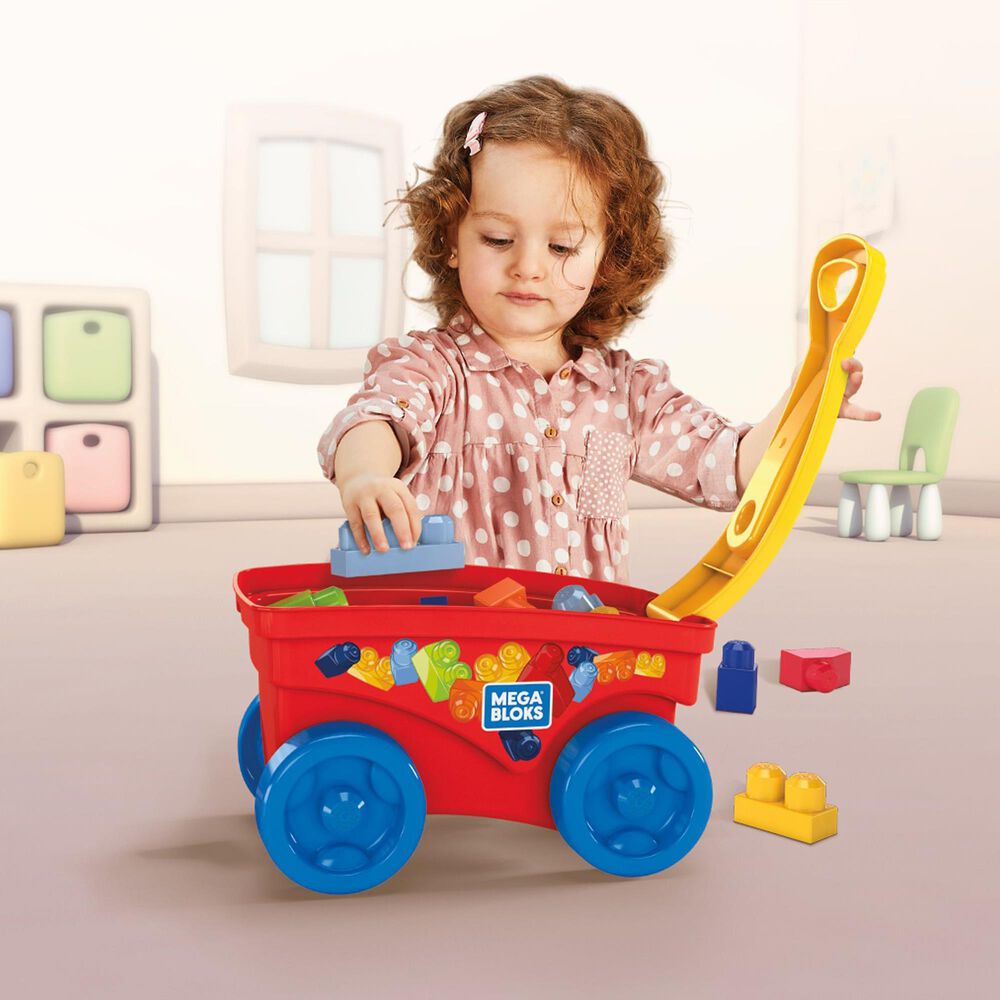 Mattel Mega Bloks Pull 'n Play Wagon, , large