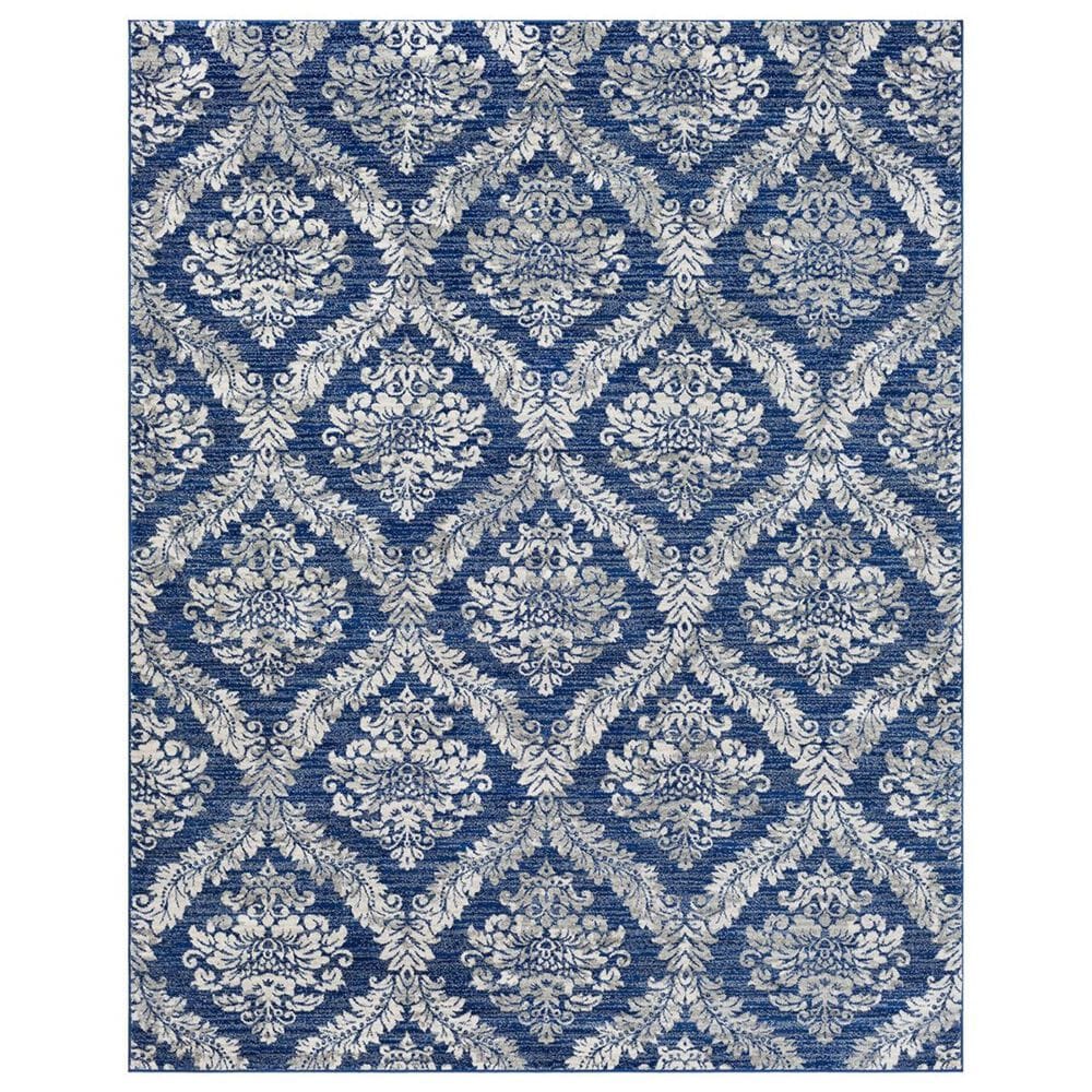 Surya Harput HAP-1032 7"10" x 10"3" Dark Blue, Light Gray and Charcoal Area Rug, , large