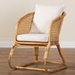 Baxton Studio Niko Patio Arm Chair with Light Honey Rattan in White, , large