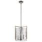 Golden Lighting Aenon 3-Light Wide Taper Candle Pendant with Hammered Water Glass Shade in Pewter, , large