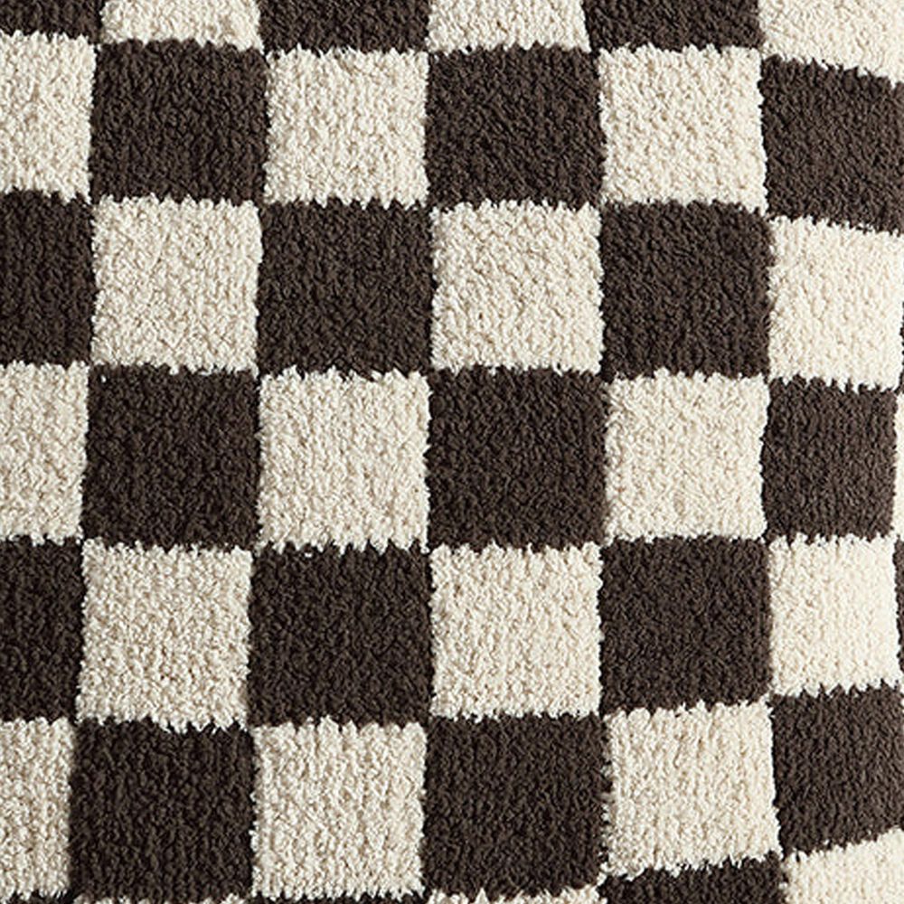 Sunday Citizen Checkerboard 20&quot; Square Throw Pillow in Mocha and Sahara Tan, , large