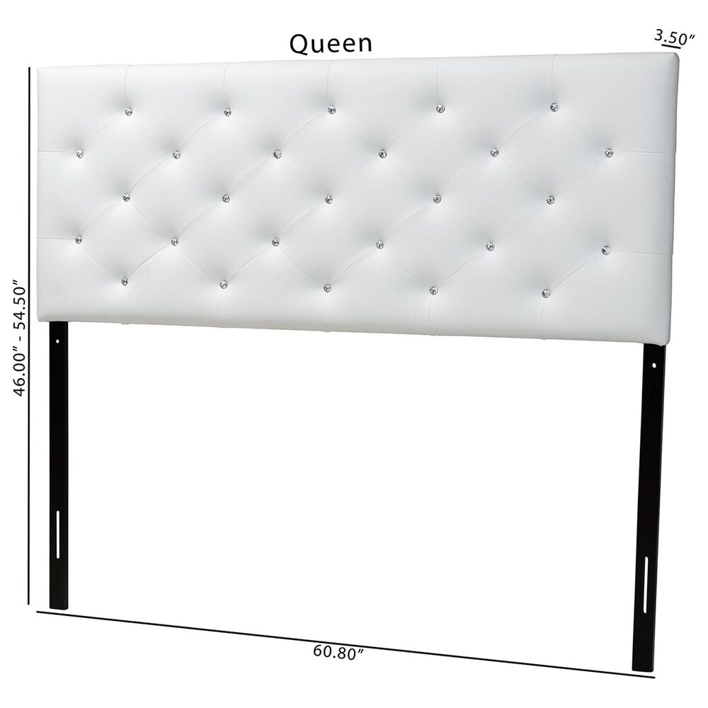 Baxton Studio Viviana Full Upholstered Headboard in White, , large