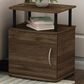 HOMLUX End Table with Open Shelf in Columbia Walnut and Black, , large