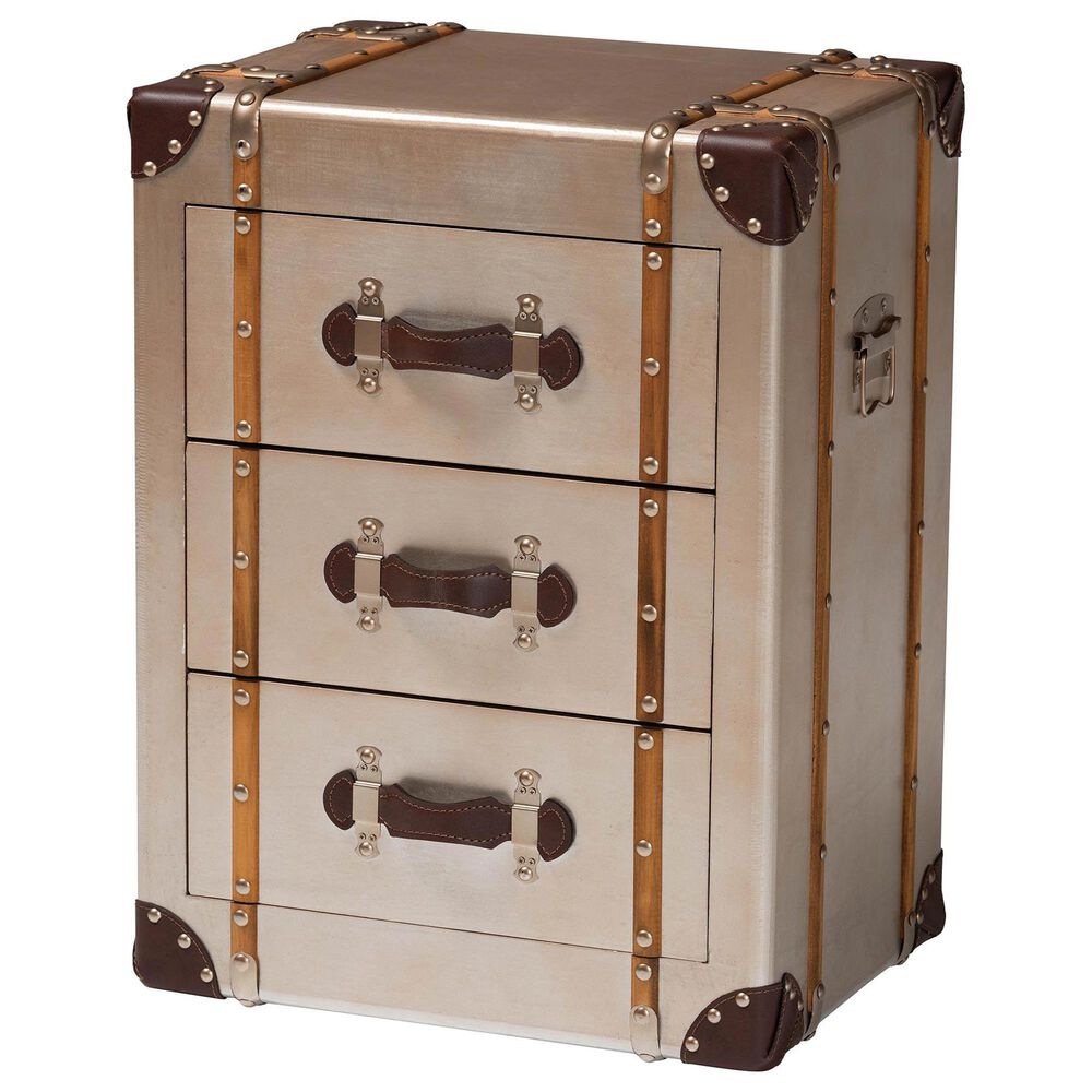 Baxton Studio Naylor 3-Drawer Cabinet in Matte Bronze, , large