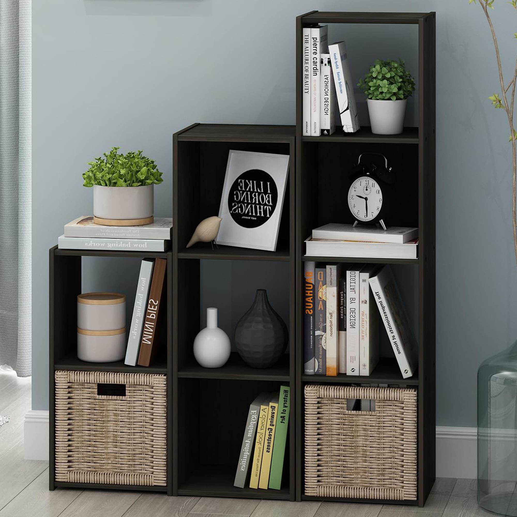 新品【送料無料】NEIGHBORHOOD SRL CUBE-3 HOMLUX 3-Cube Open Shelf Bookshelf in Espresso