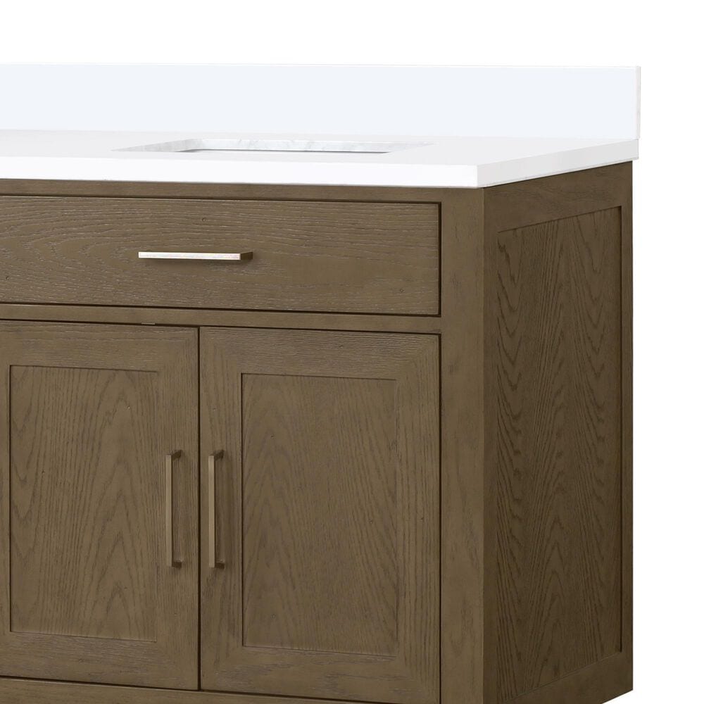 Lexora Home Abbey 80&quot; Double Bathroom Vanity in Grey Oak with 2 cm White Cultured Marble Top and Rectangular Sinks, , large