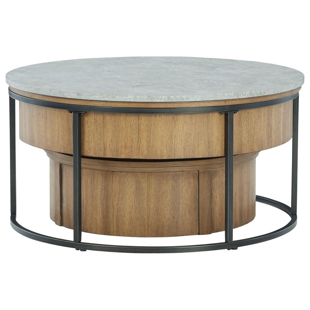 Ashley Fridley 2-Piece Nesting Coffee Table Set in Natural, Gray and Black, , large