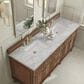 James Martin Vanities Lorelai 72" Double Bathroom Vanity in Mid-Century Walnut with 3 cm Eternal Jasmine Pearl Silestone Top, Rectangular Sinks and FreePower Wireless Charger, , large