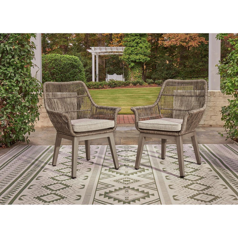 Ashley Beach Front Patio Arm Chair in Beige &#40;Set of 2&#41;, , large