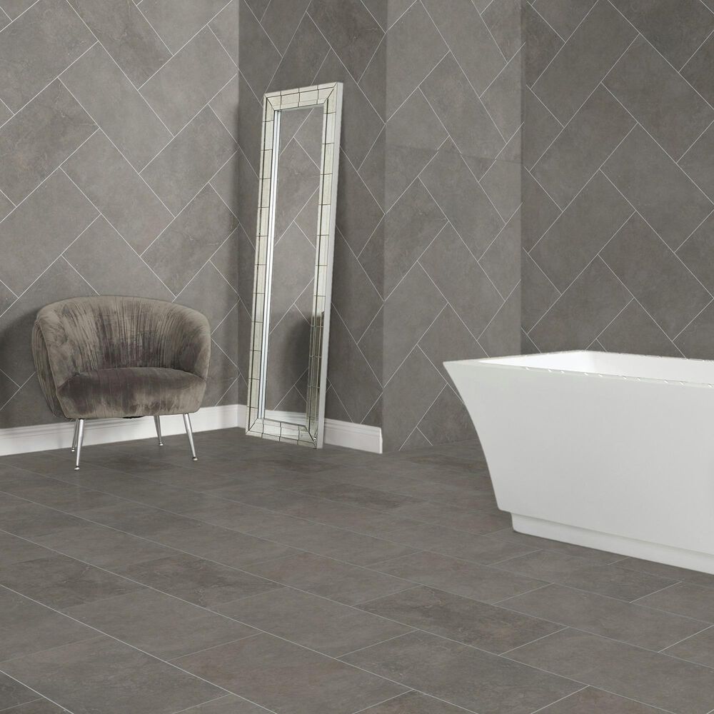 Dal-Tile Rhetoric Composition Grey 12&quot; x 24&quot; Porcelain Tile, , large