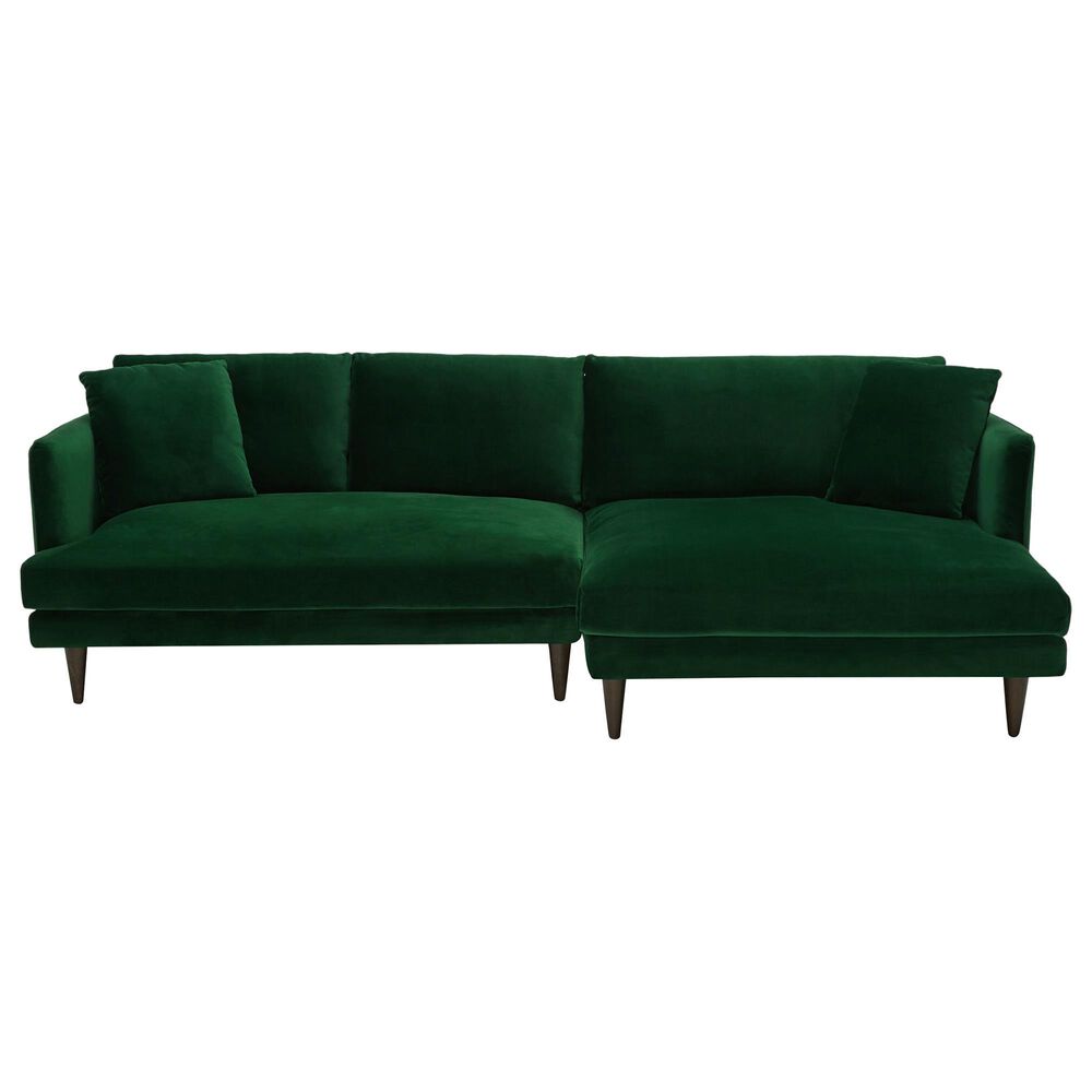 Joybird Lewis 2-Piece Right Facing Sectional in Royale Evergreen Velvet, , large