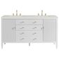 James Martin Vanities Myrrin 60" Double Vanity in Bright White with 3 cm Lime Delight Quartz Top, , large