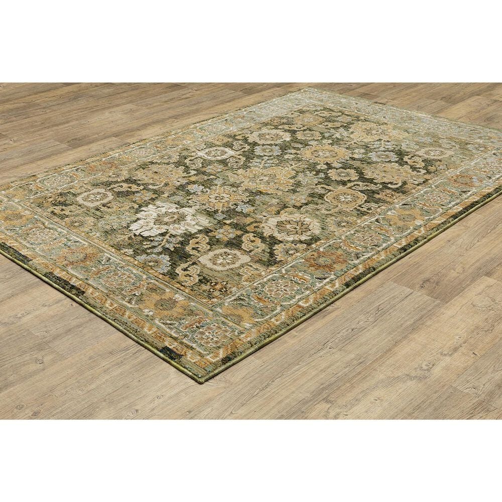 Oriental Weavers Andorra 6&#39;7&quot; x 9&#39;6&quot; Green and Gold Area Rug, , large