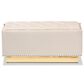 Baxton Studio Powell Storage Ottoman in Beige and Gold, , large