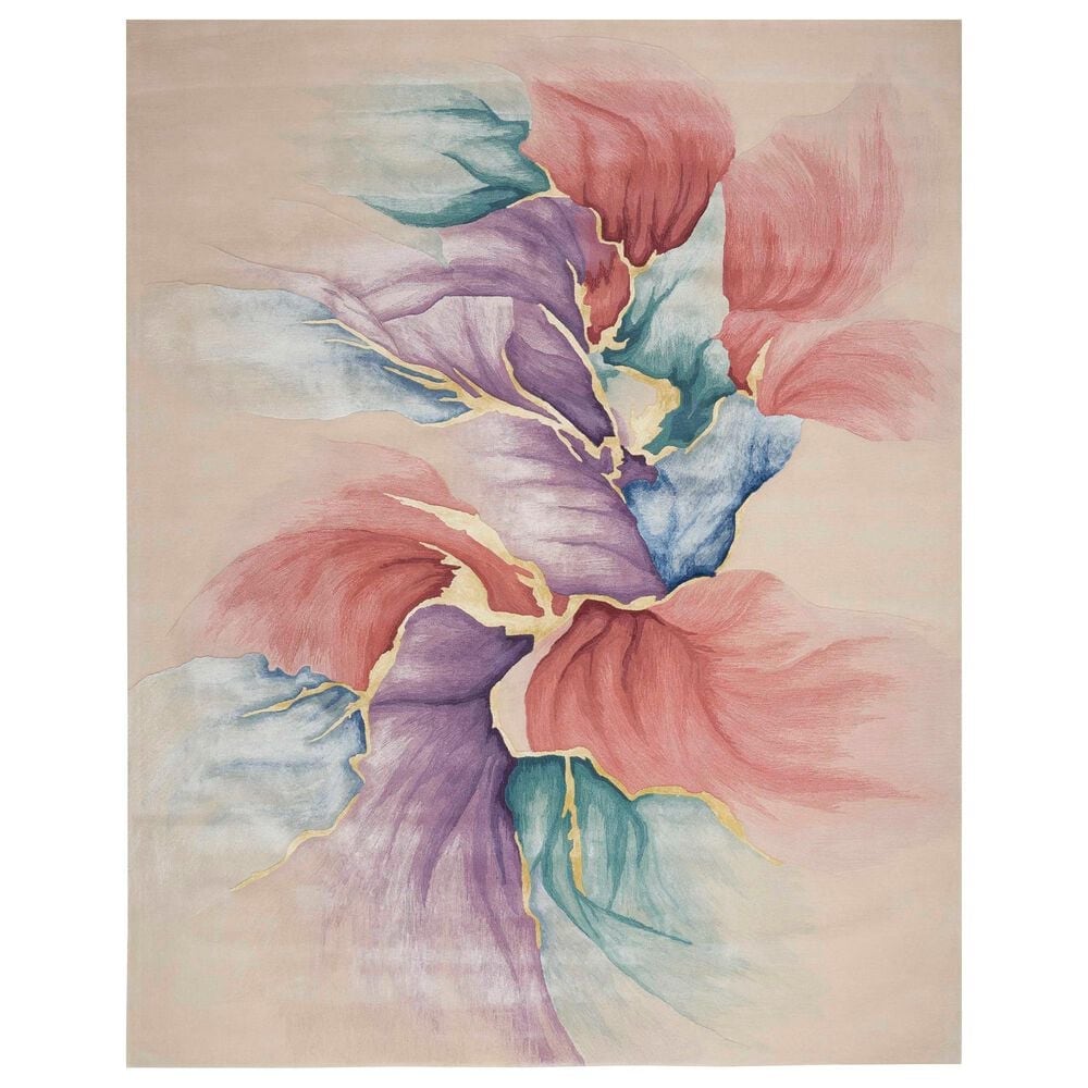 Nourison Prismatic 5"6" x 7"5" Ivory, Purple, Blue and Red Area Rug, , large