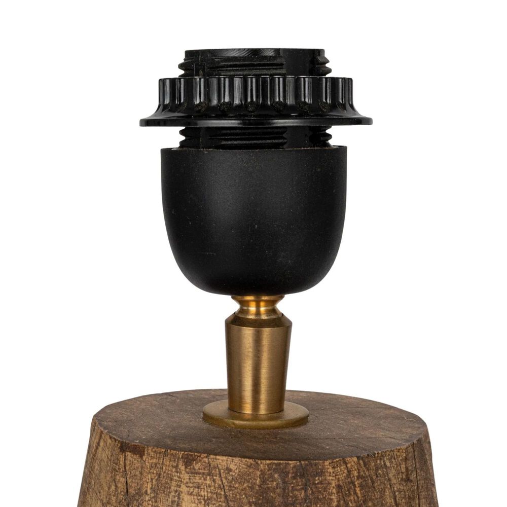 Teak Interiors Botanist Reclaimed Wood Table Lamp with Jute Shade and Swivel Neck in Natural, , large