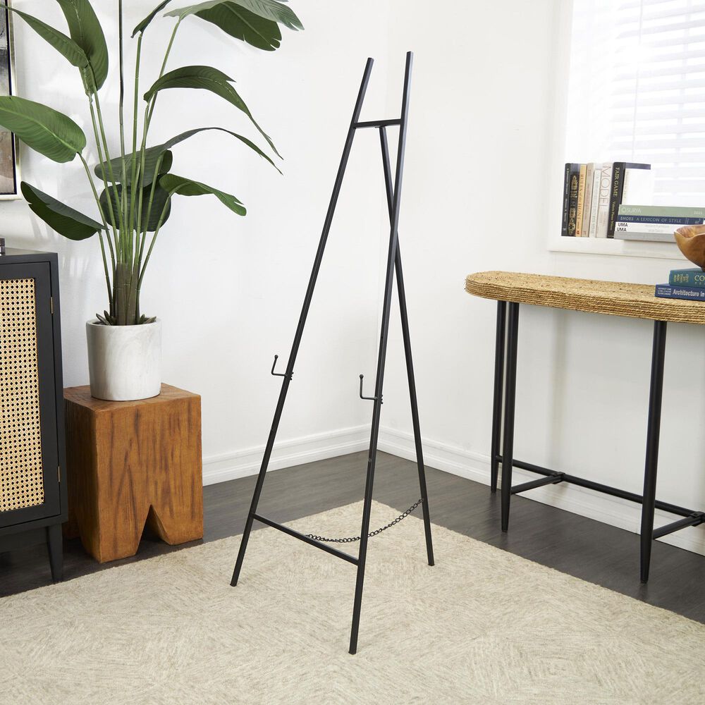 Maple and Jade Tall Adjustable Floor 3-Tier Display Easel in Matte Black, , large
