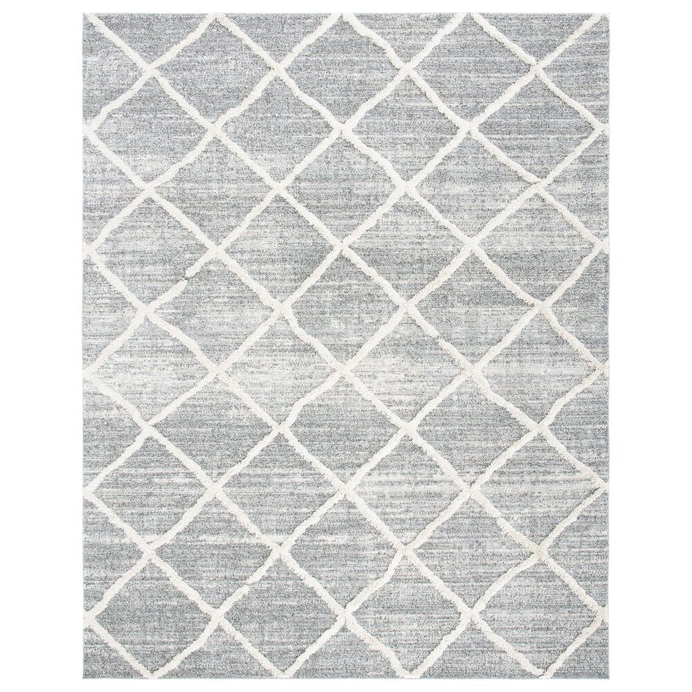 Safavieh Martha Stewart Lucia Shag MSR0720A 9" x 12" White and Light Grey Area Rug, , large
