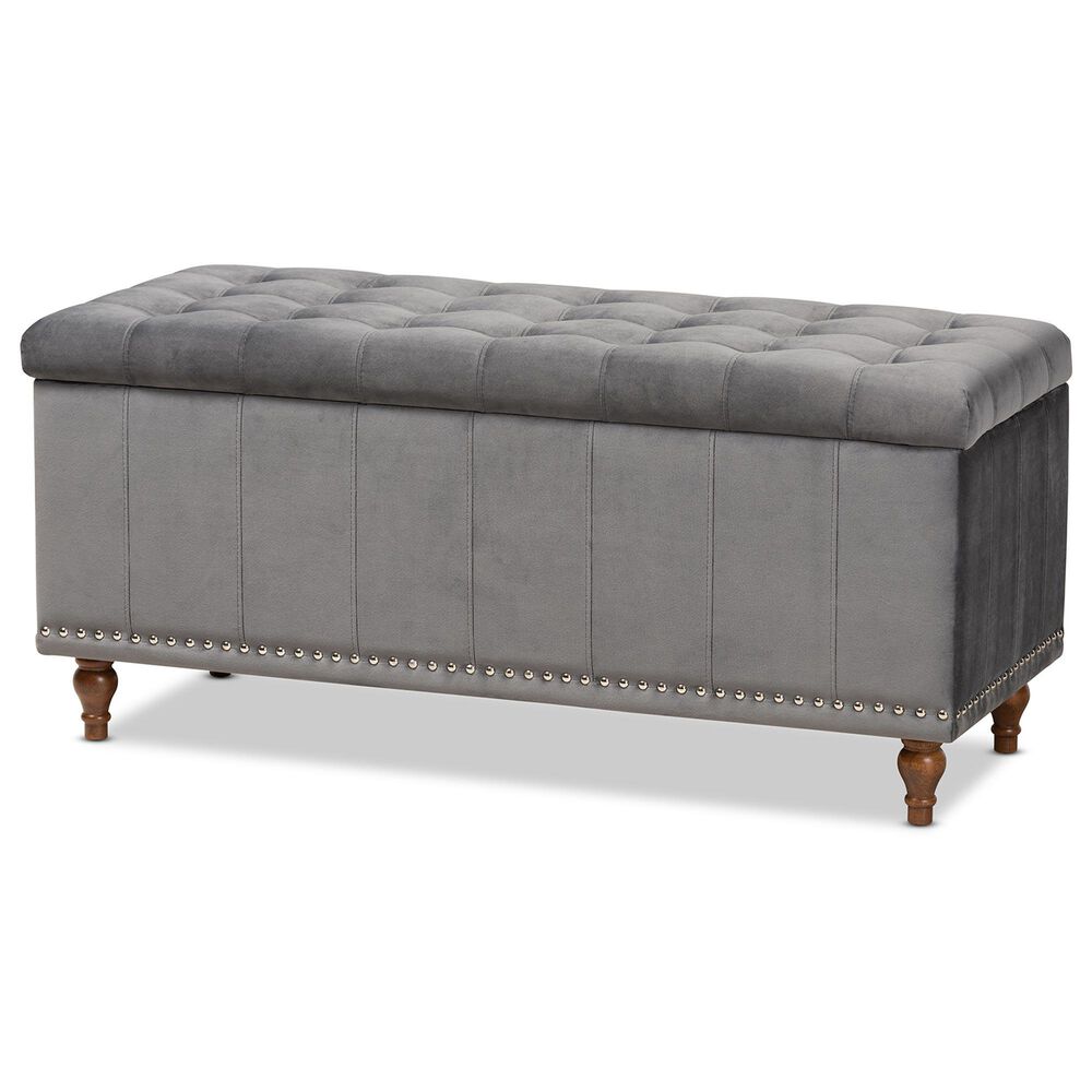 Baxton Studio Kaylee Storage Ottoman Bench in Grey, , large