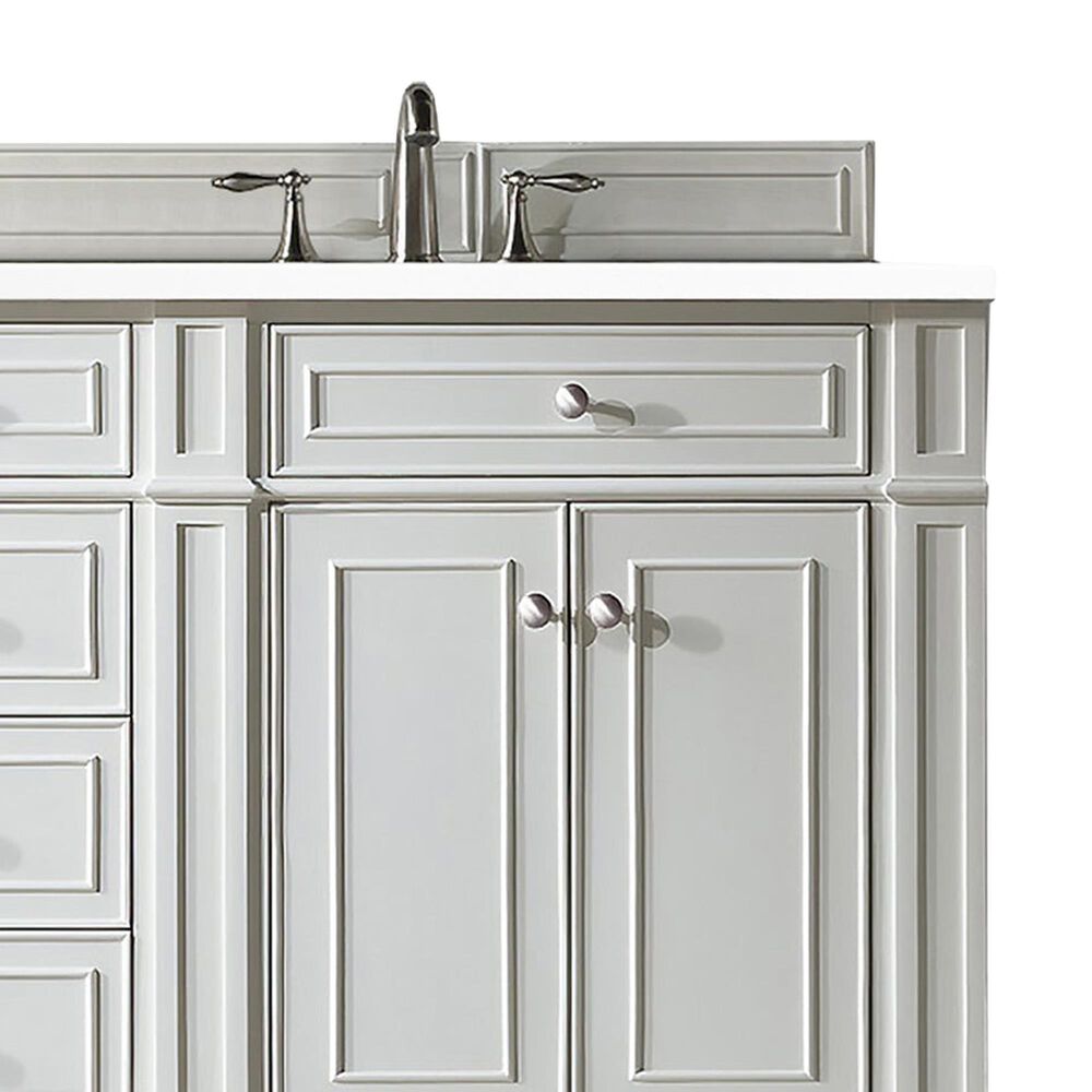 James Martin Vanities Bristol 72&quot; Double Bathroom Vanity in Bright White with 3 cm White Zeus Quartz Top and Rectangular Sinks, , large