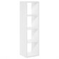 HOMLUX 4-Cube Vertical Reversible Open Back Bookshelf in White, , large