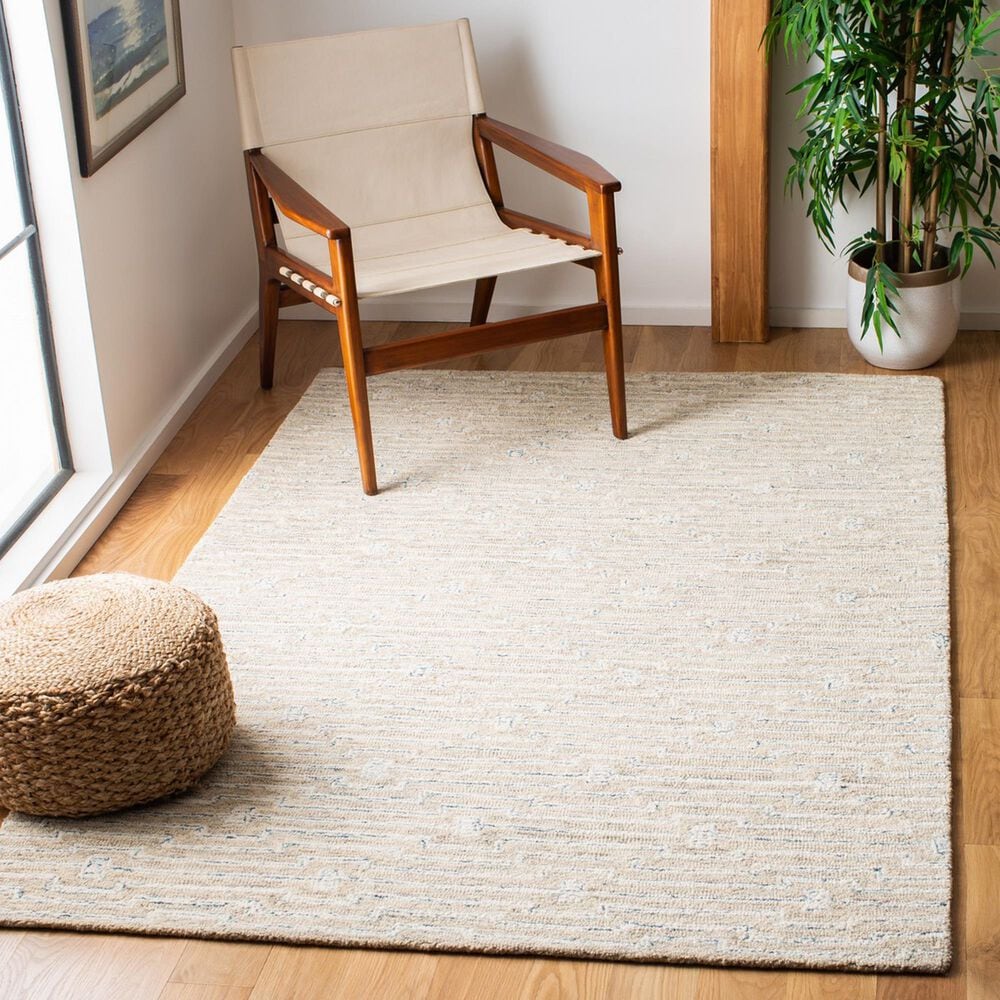 Safavieh Micro-Loop MLP178F 4&#39; x 6&#39; Light Grey and Ivory Area Rug, , large
