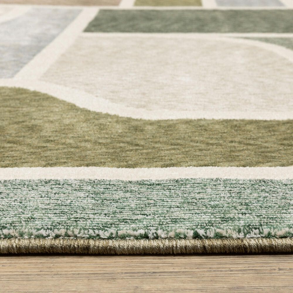 Oriental Weavers Tisdell Green and Multicolor 2'3" x 7'6" Runner, , large