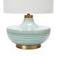 Teak Interiors Shoreline Ceramic Table Lamp in Aqua and Gold, , large