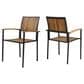 Hearth and Haven Bridget Outdoor Dining Chair in Teak and Black (Set of 2), , large