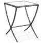 Furniture of America Lalia Side Table with Tempered Glass Top and X-Base in Gun Metal, , large