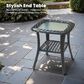 HOMLUX 3-Piece Patio Conversation Set with Curved-Arm Swivel Rocking Chairs and Brown Wicker in Orange, , large